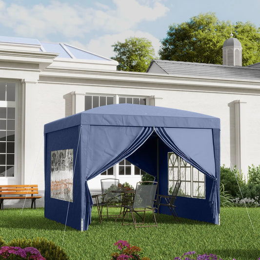 10'x10' Outdoor Pop Up Tent, Wedding Gazebo, Blue Pop Up Canopies Blue at Gallery Canada