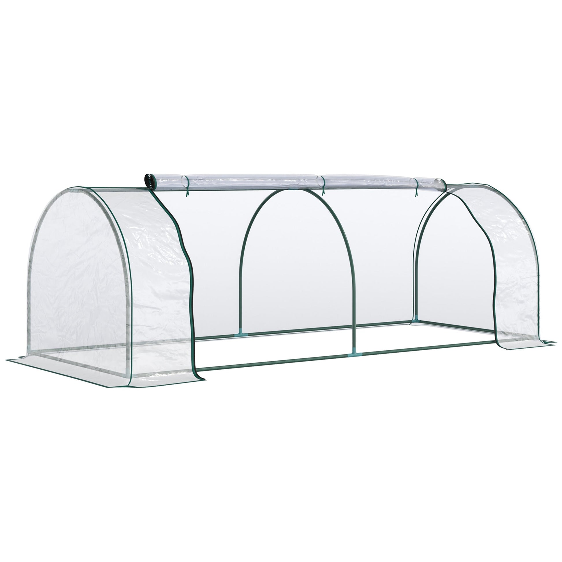 99" x 39" x 32" Mini Greenhouse Portable Hot House for Plants with Zippered Doors for Outdoor, Indoor, Garden, Clear at Gallery Canada