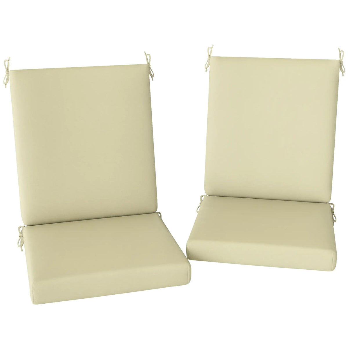 Outdoor Cushions Set of 2, Dining Chair Seat with Back, Fade-Resistant, Beige Patio Chair Cushions at Gallery Canada