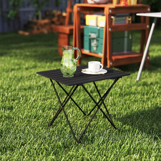 Folding Camping Table, Portable Picnic Table with Carry Bag, Black Picnic Tables & Camping Chairs Black at Gallery Canada