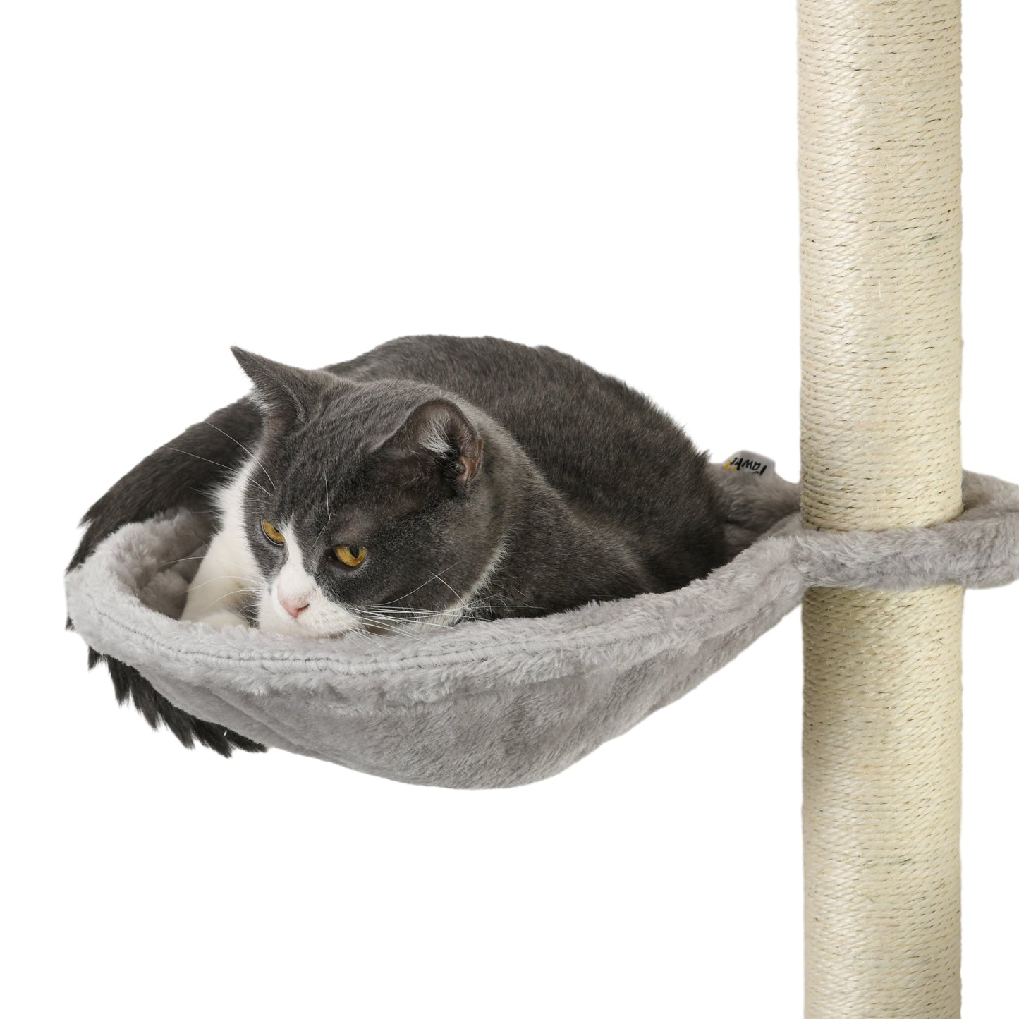 Cat Wall Shelf with Scratching Post, Jumping Platform with Soft Ladder, Cat Wall Shelves for Relaxing, Sleeping, Climbing, Cat Wall With Soft Hammock and Play Balls, Grey at Gallery Canada