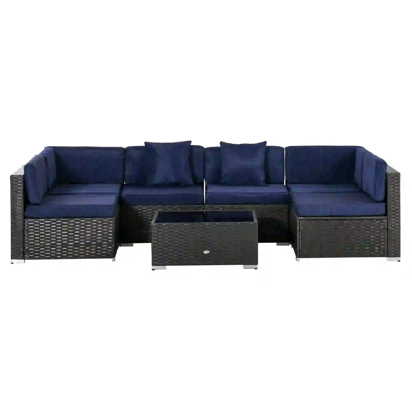 7-Piece Patio Furniture Set, Rattan Outdoor Sofa, Navy Patio Furniture Sets at Gallery Canada