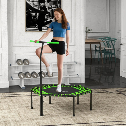 Trampoline rebondisseur de 45" pour adultes, mini trampoline de fitness avec poignée réglable