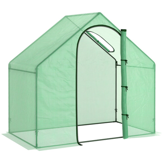 6 x 3.3 x 5.5ft Walk-in Garden Greenhouse with Door &; Top Window, Portable Mini Greenhouse for Plants Flowers Herbs Tomatoes, Outdoor Hot House Growing Tent with Steel Frame &; PE Cover - Gallery Canada