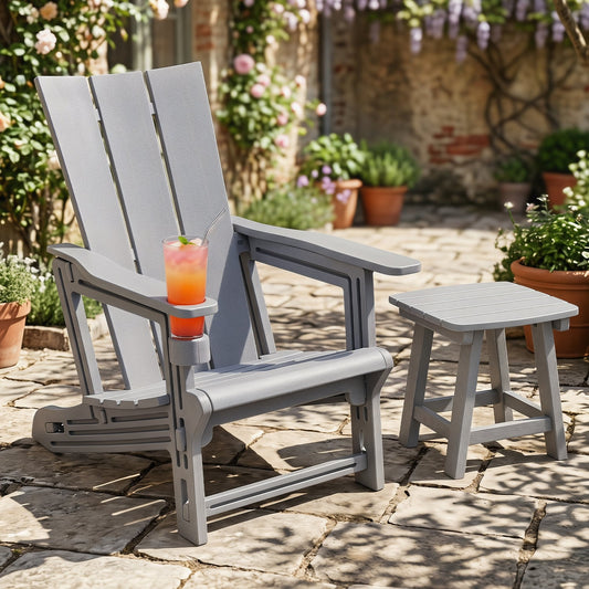 HDPE Outdoor Adirondack Chairs, Gray Adirondack Chairs Gray at Gallery Canada
