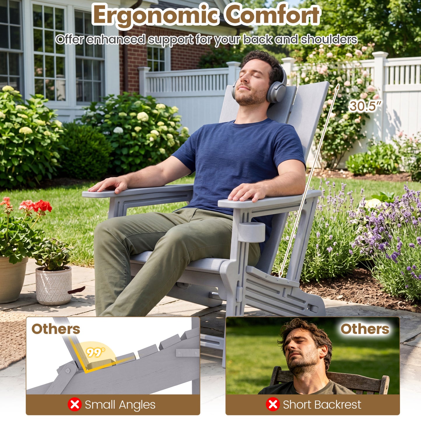 HDPE Outdoor Adirondack Chairs, Gray Adirondack Chairs at Gallery Canada