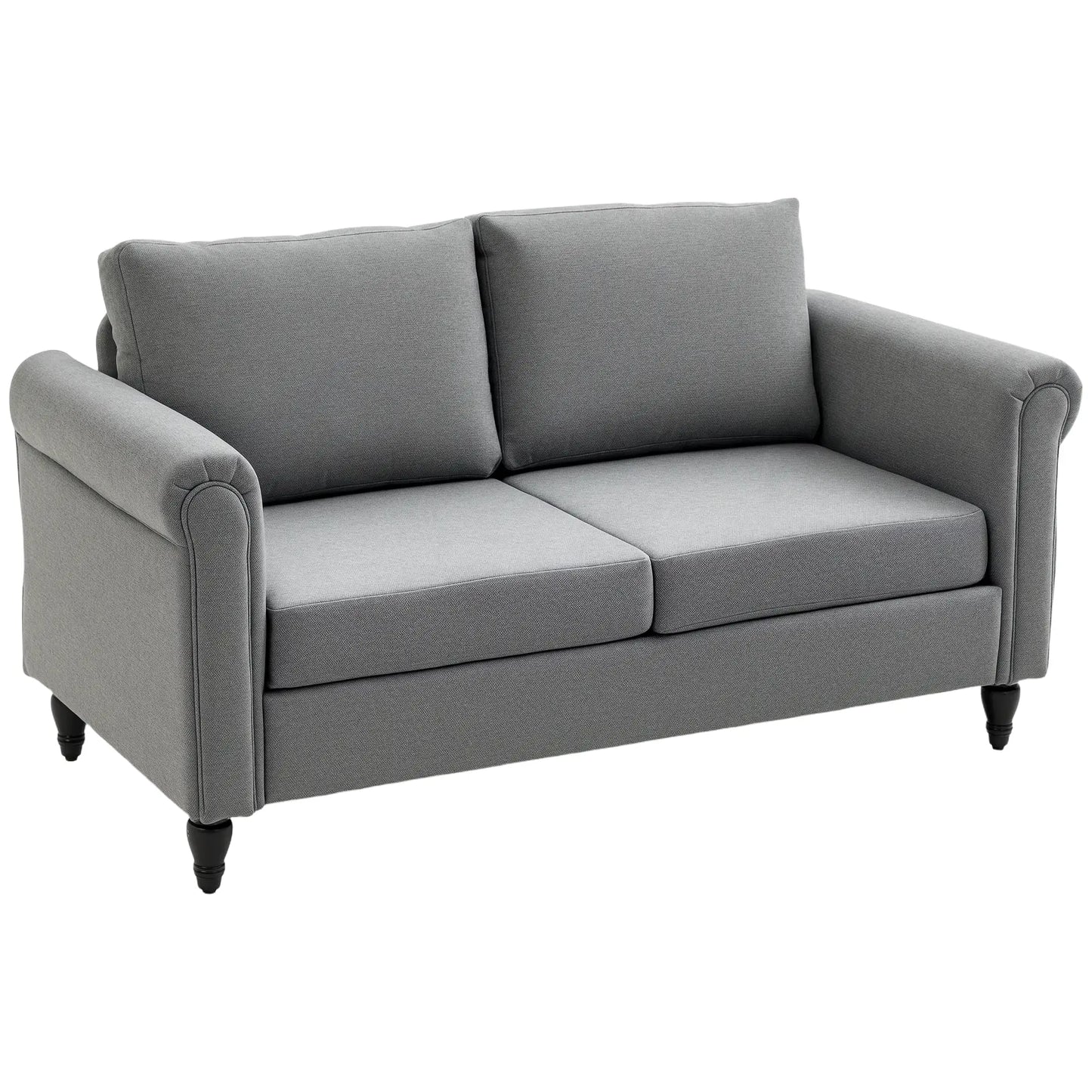 Vintage Loveseat, Chenille Fabric 2 Seater Sofa, Light Grey 2-Seater Sofas at Gallery Canada