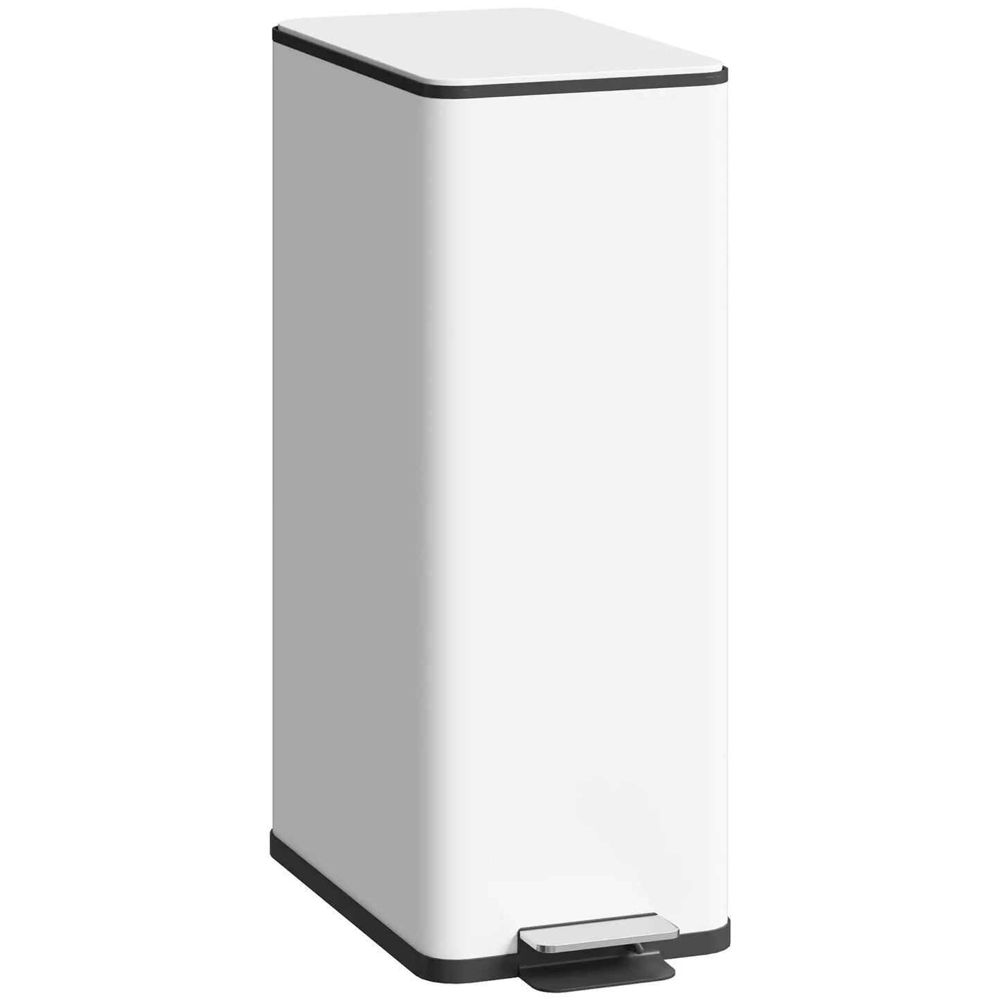 5.3 Gallon Stainless Steel Kitchen Trash Can, Soft-Close Lid, Foot Pedal, White Household Supplies at Gallery Canada