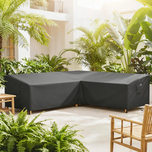 Waterproof V-Shaped Patio Furniture Cover, 105" x 105", Black Patio Furniture Covers Black at Gallery Canada