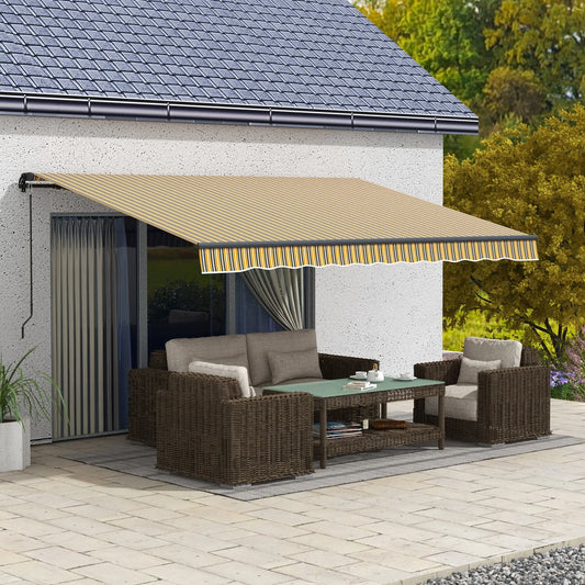 13' x 10' Retractable Awning, UV Resistant Sunshade, Dark Grey, Amber Window Awnings Amber and Dark Grey at Gallery Canada