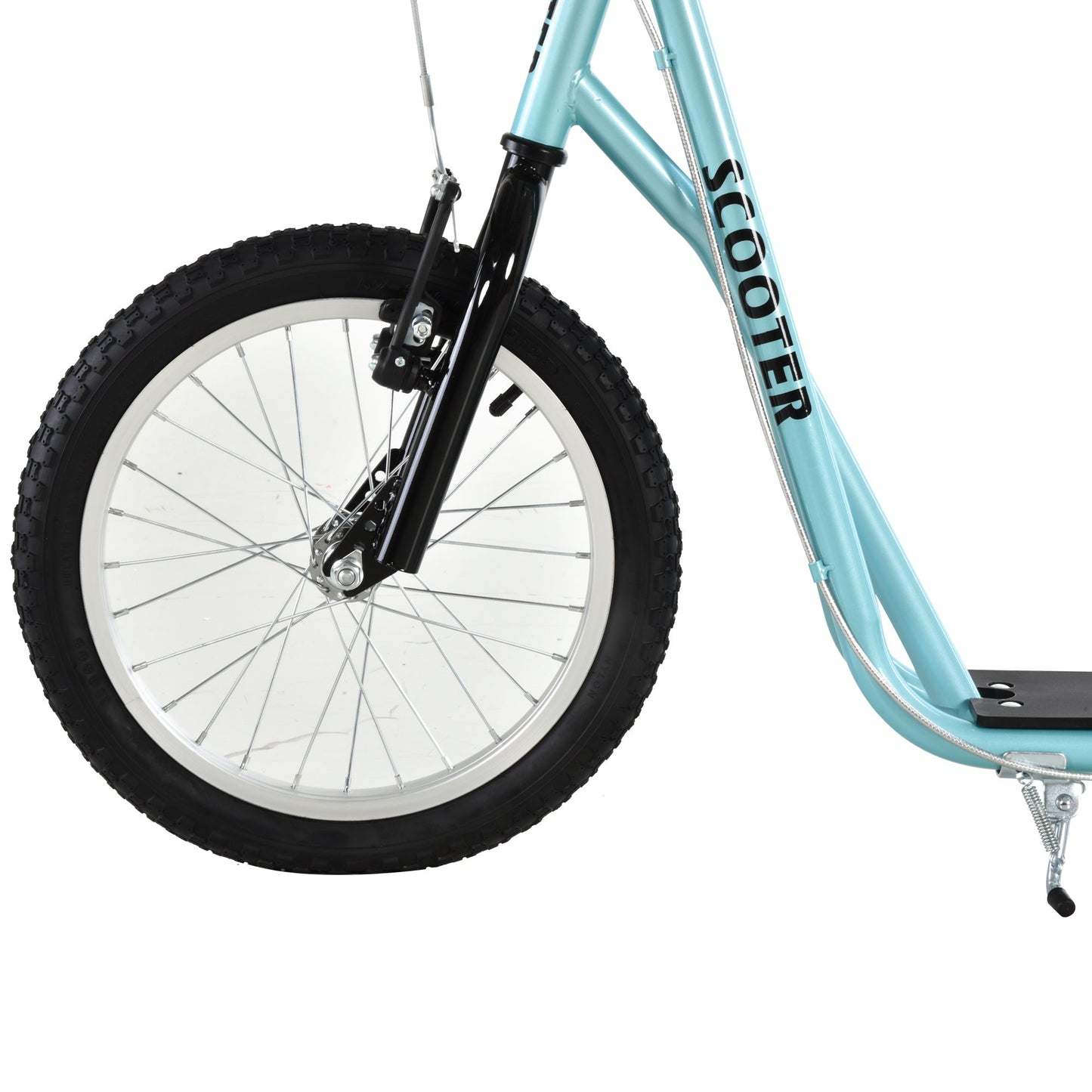 Youth Kick Scooter with Adjustable Handlebar and 16'' Inflatable Rubber Wheel for Kids and Teens 5+ Year Old, Blue at Gallery Canada