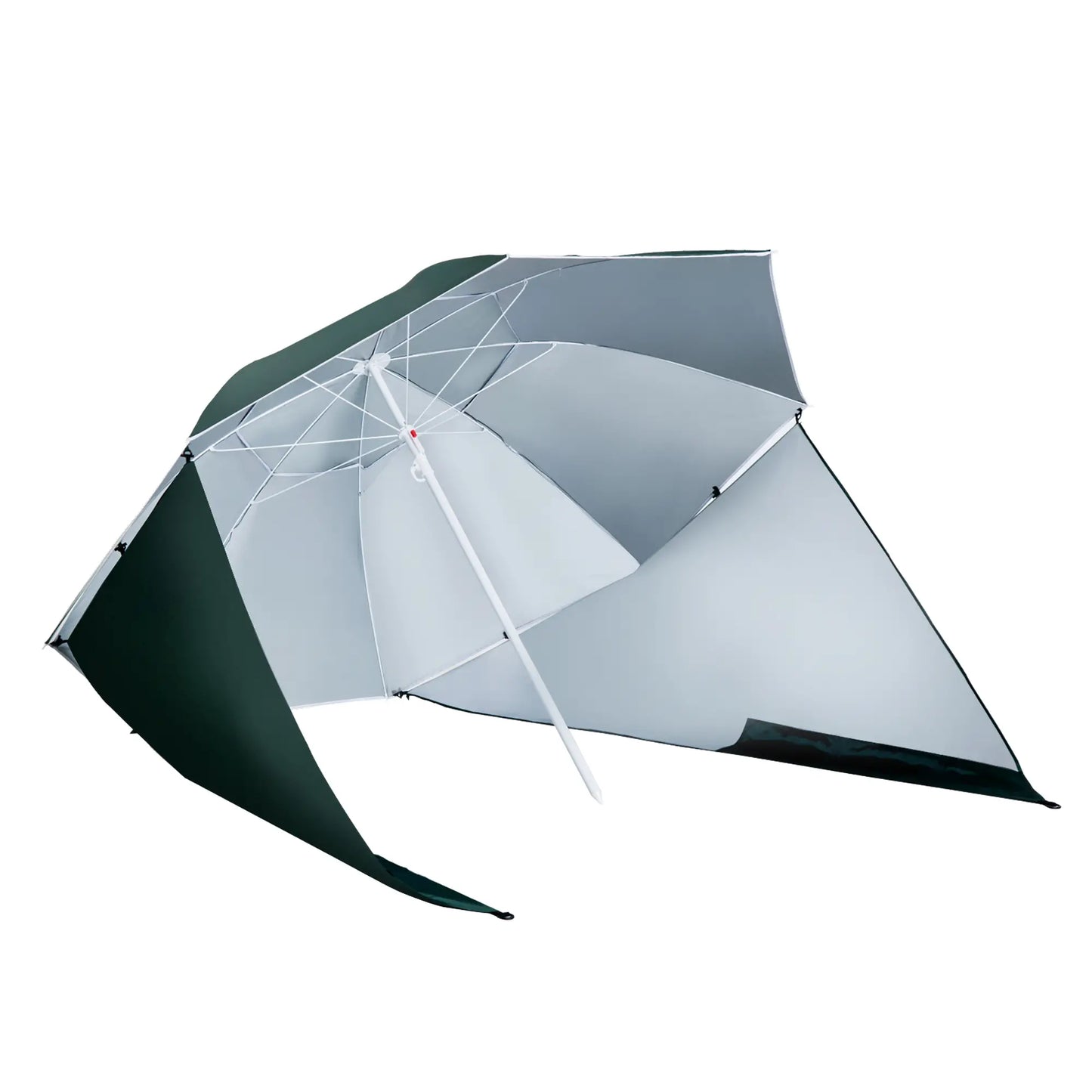 7.5FT 2-in-1 Umbrella Shelter, UPF50+ UV Protection, Dark Green Beach Umbrellas at Gallery Canada