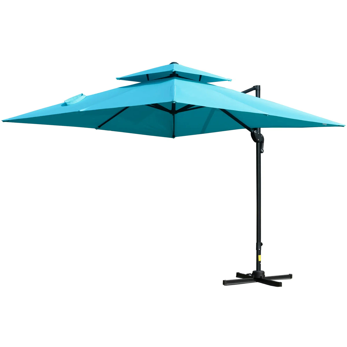 10' x 10' Cantilever Patio Umbrella, Double Top, 360° Rotation, Light Blue Cantilever Umbrellas at Gallery Canada