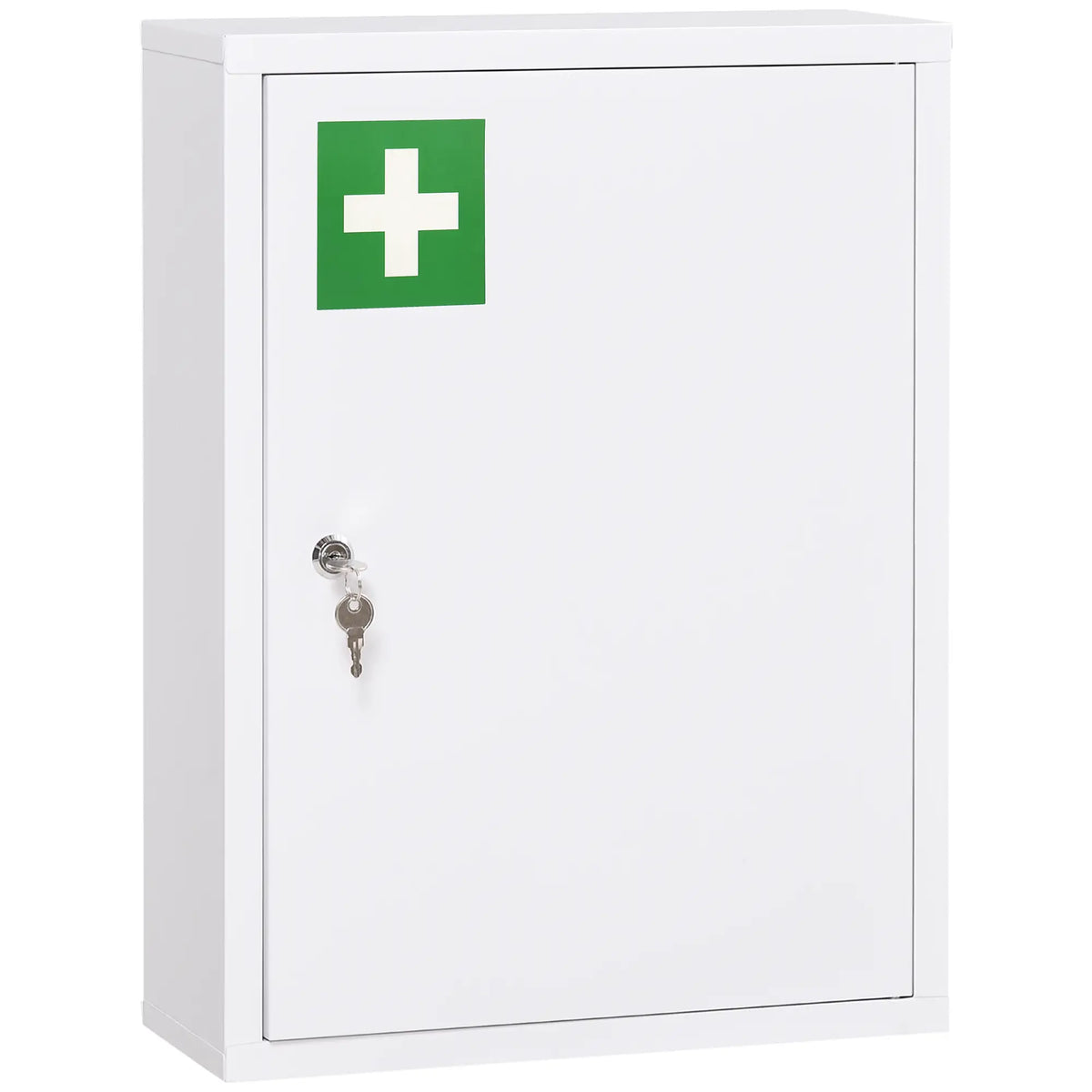 Lockable Medicine Cabinet, 3 Tier Steel Wall Box, 2 Keys, Shelves, White Mirror Medicine Cabinets at Gallery Canada