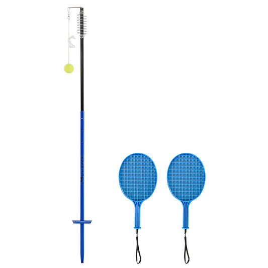 Rope Ball Tether Swing Game-Complete Set Outdoor Tennis Training Set w/ Height Adjustable Steel Pole，Tennis Ball &; Two Tennis Rackets for Kids and Adults, Blue - Gallery Canada
