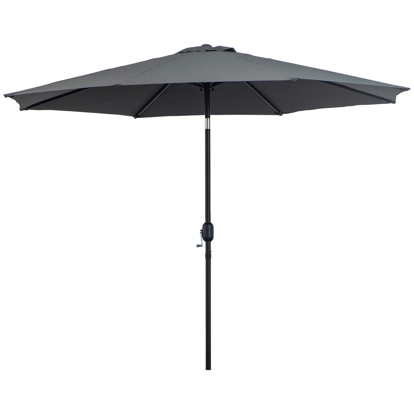 10' x 8' Round Market Umbrella, Crank Handle, Tilt, Grey Sun Umbrellas at Gallery Canada