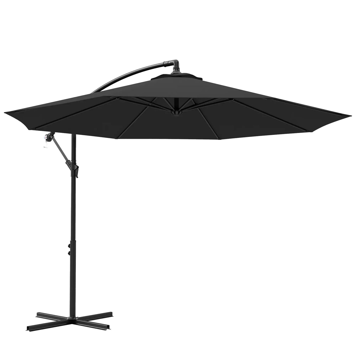 9.7ft Offset Patio Umbrella, Crank, Black Offset Cantilever Umbrellas at Gallery Canada