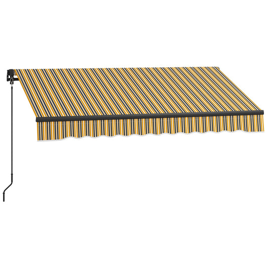 8' x 6.5' Retractable Awning, 280gsm UV Resistant Sunshade Shelter for Deck, Balcony, Yard, Yellow and Grey - Gallery Canada
