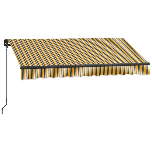 8' x 6.5' Retractable Awning, 280gsm UV Resistant Sunshade Shelter for Deck, Balcony, Yard, Yellow and Grey