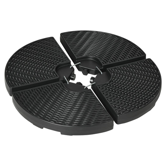 4PCs Cantilever Umbrella Base Weights for Offset Banana Parasol, Wicker Effect HDPE Water or Sand Filled Patio Umbrella Weights with Built-in Handles, Black at Gallery Canada