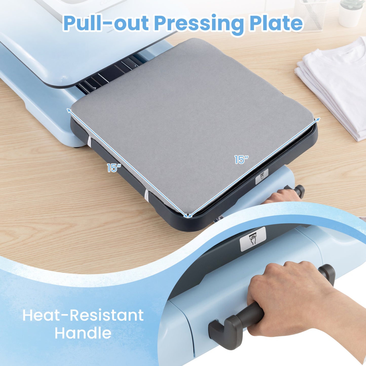 Heat Press Machine with Auto Release for T Shirts, Blue Washers & Dryers at Gallery Canada