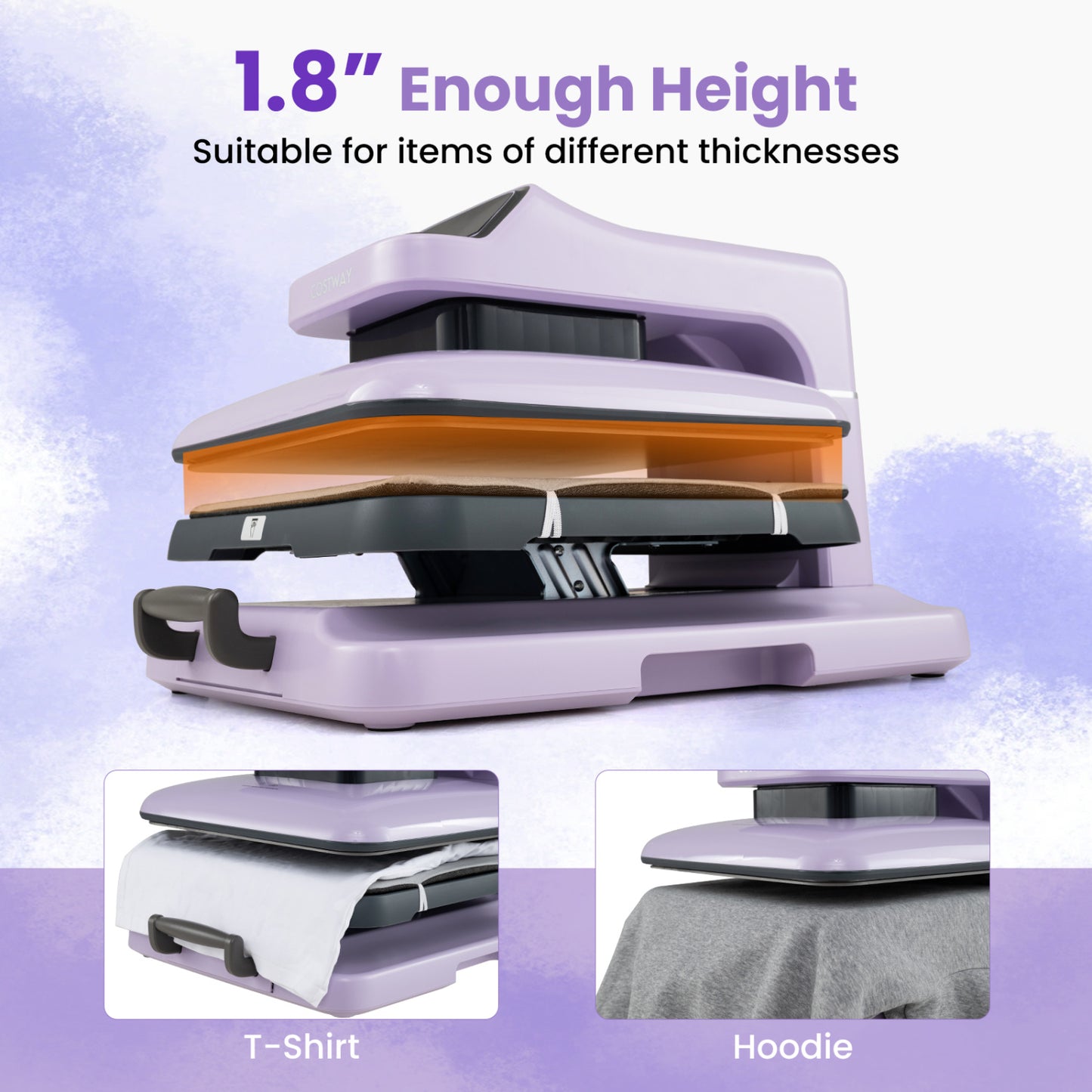 Heat Press Machine with Auto Release for T Shirts, Purple Washers & Dryers at Gallery Canada