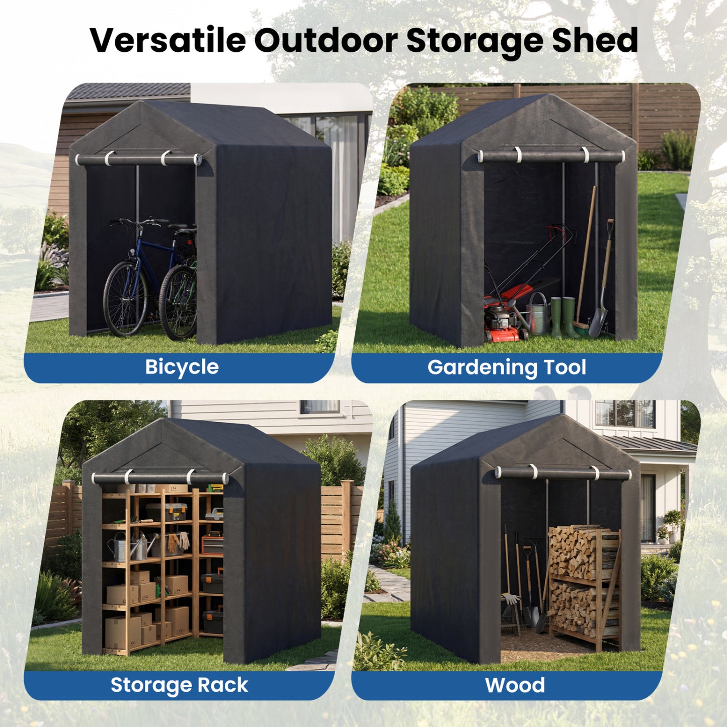 Heavy-Duty Portable Storage Shed with Roll-up Zipper Door-M Sheds & Outdoor Storage at Gallery Canada
