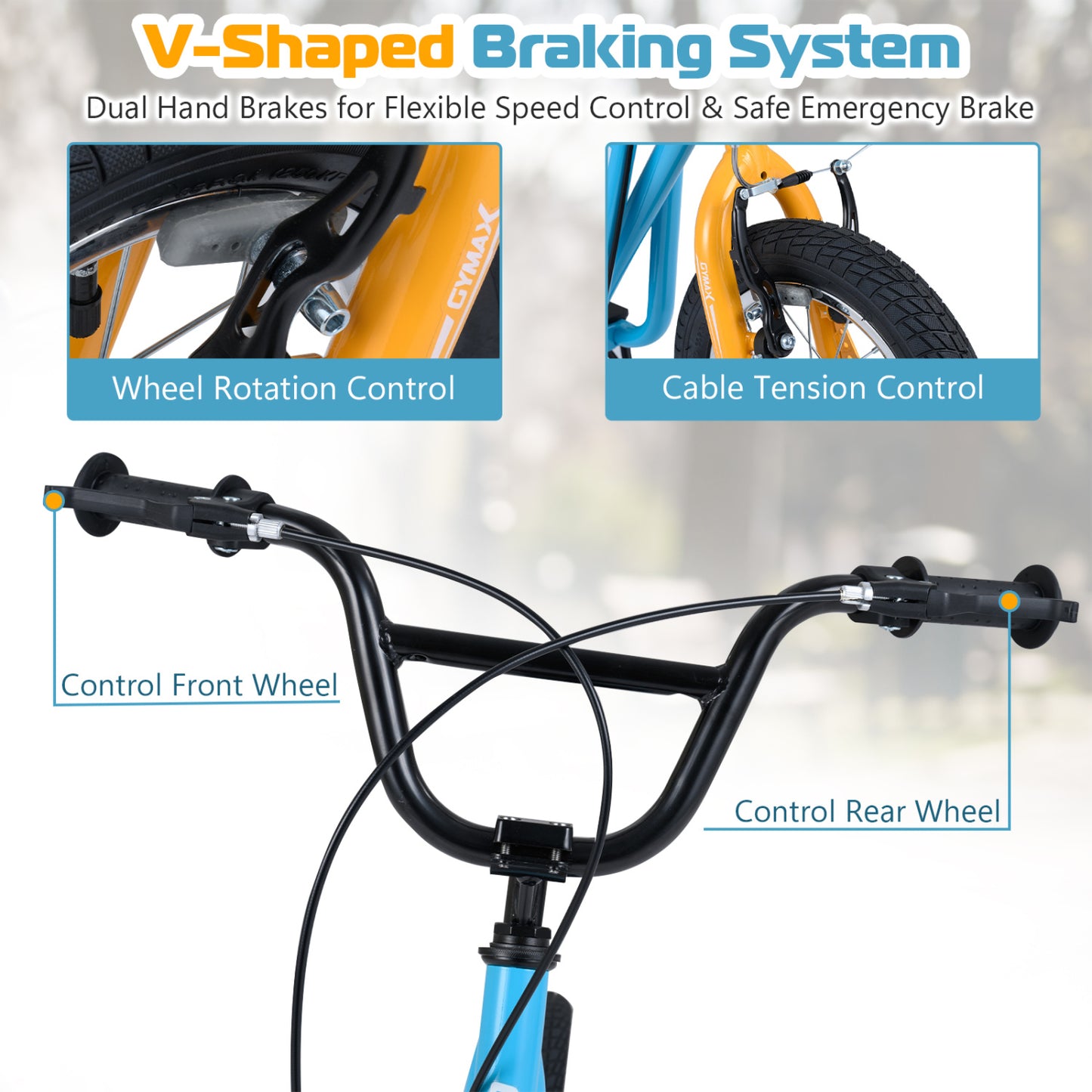 Height Adjustable Kid Scooter, 12" Air Tires, Blue Scooters at Gallery Canada