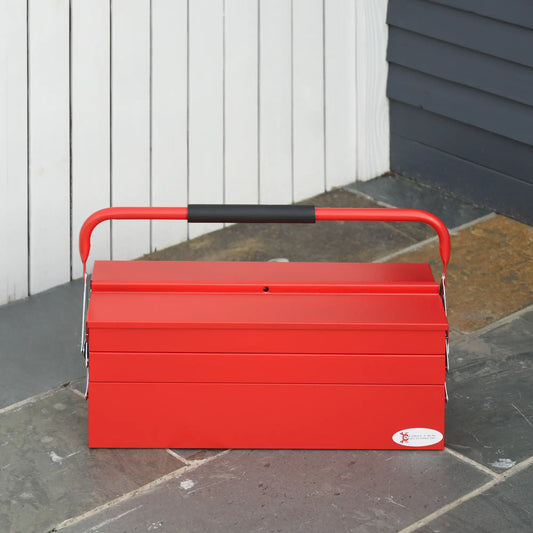 22" Metal Tool Box, 5-Tray Cantilever Steel Chest, Red Tool Organizers Red at Gallery Canada