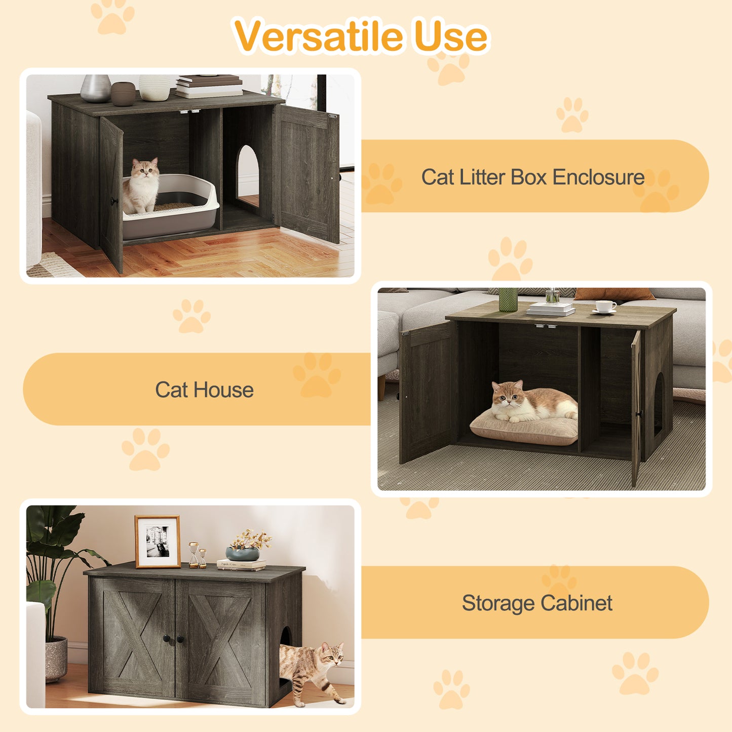 Hidden Cat Litter Box Enclosure, Oak Cat Houses at Gallery Canada