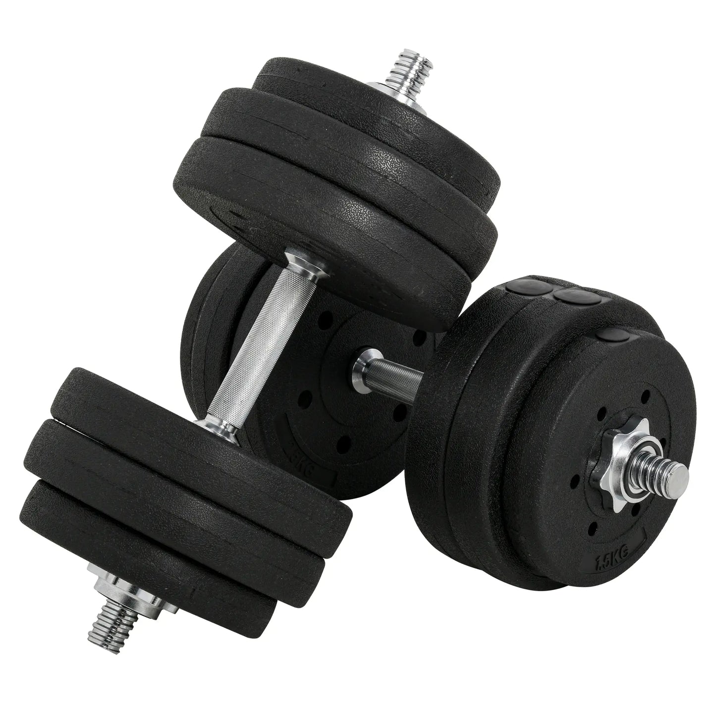 66 lbs Adjustable Dumbbell Set, Hand Weight Barbell, Black Dumbbells & Barbells at Gallery Canada