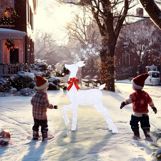 4.3FT Lighted Christmas Reindeer, RGB and Warm White LEDs, IP44 Waterproof, RGB and Warm White Christmas Decorations at Gallery Canada