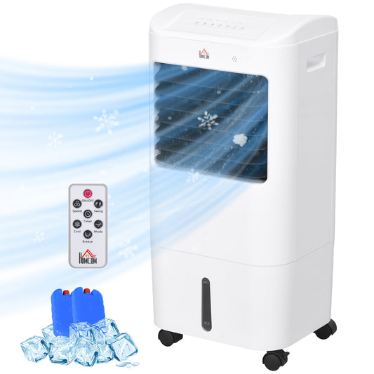 Cooling Fan for Bedroom with Ice Pack, Tower Fan with Remote Control, 3 Modes, 3 Speeds, 7.5H Timer, White - Gallery Canada