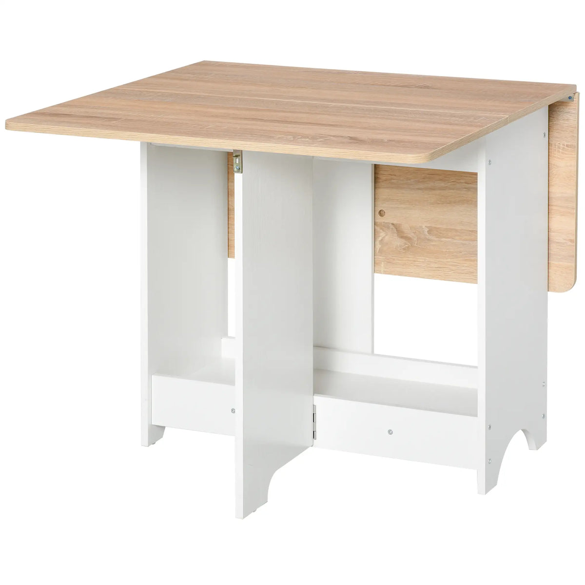 Foldable Dining Table, Drop-Leaf Kitchen Table with Storage Shelf, Oak Bar Tables & Dining Tables at Gallery Canada