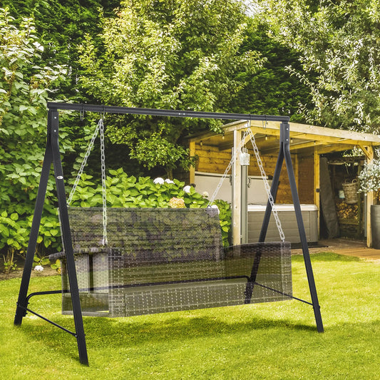 Metal Swing Stand, Hanging Chair Frame, 528 LBS, Black Hammock Stands Black at Gallery Canada