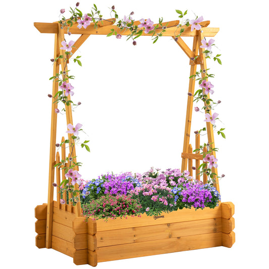 43" x 26" x 47'' Raised Garden Bed with Arbor Arch Trellis for Various Climbing Plant, Outdoor Garden Box for Vegetables, Herbs, Flowers - Gallery Canada