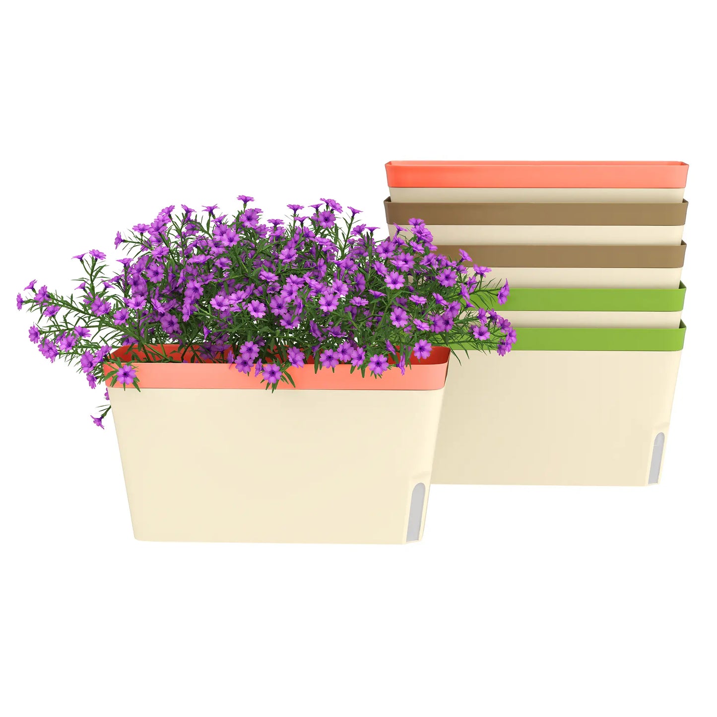 6 Pack Self Watering Flower Pots, 10.5 Inch Planter Box with Water Indicator Garden Accessories at Gallery Canada