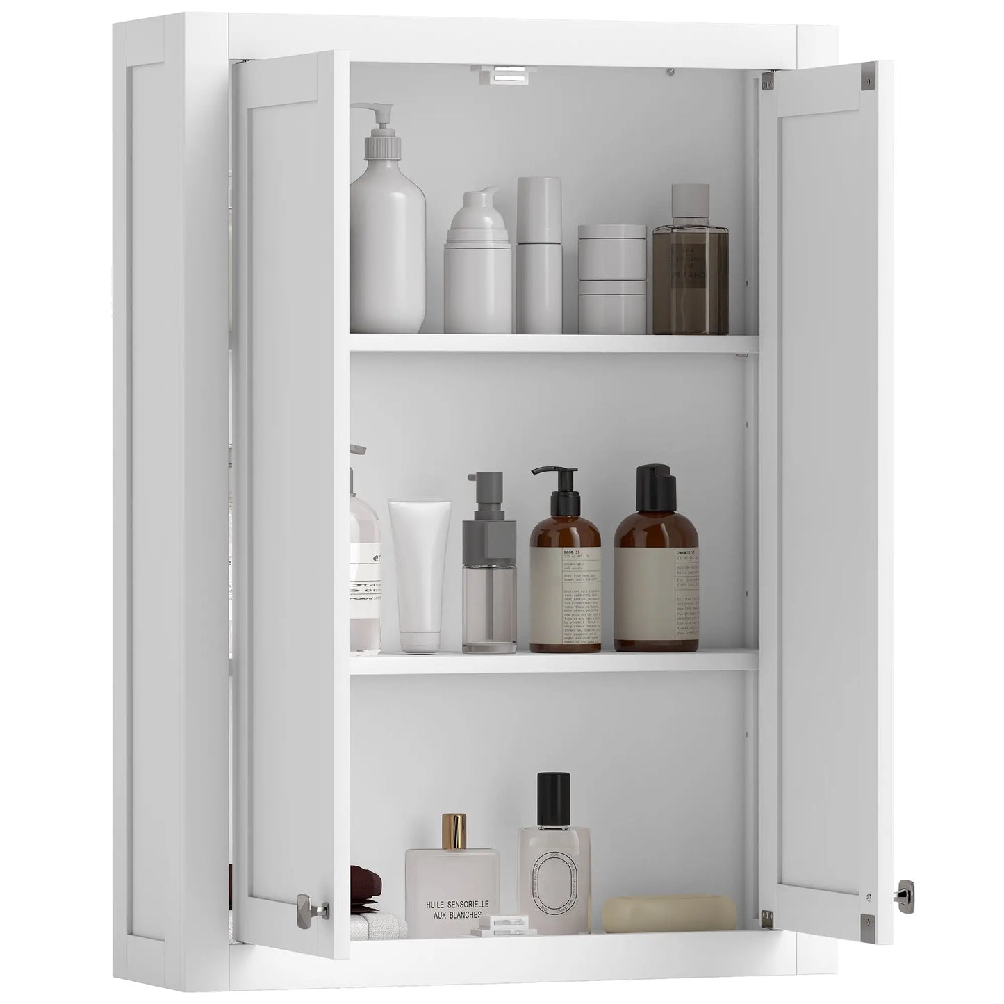Wall Mounted Bathroom Cabinet, 2 Doors, 2 Adjustable Shelves, White Bathroom Cabinets at Gallery Canada