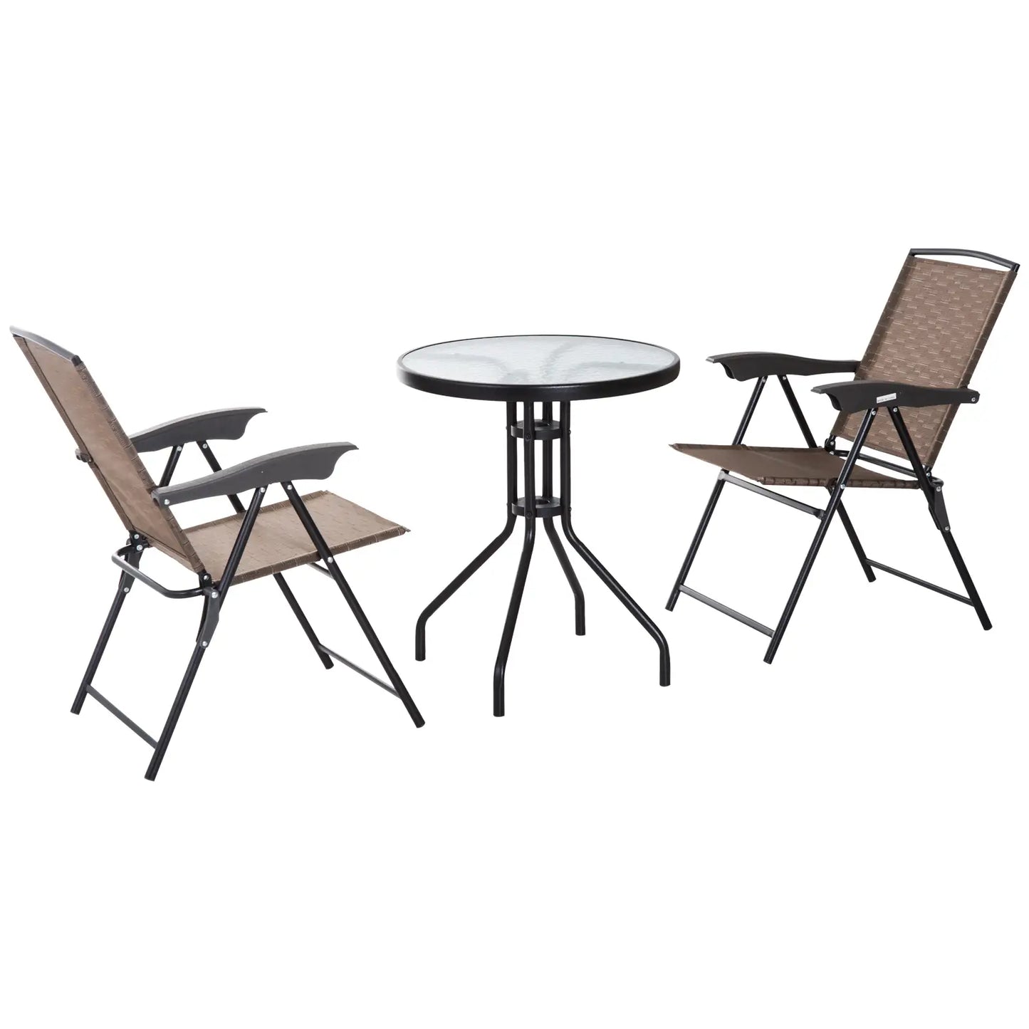 Folding Outdoor Bistro Set, Patio Table and Chairs, Brown Bistro Sets at Gallery Canada