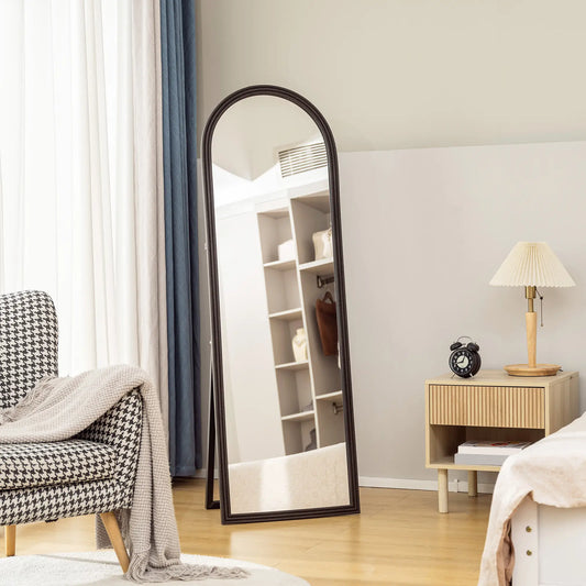 64" x 21" Full Length Mirror, Arched, Brown Wood Grain, Brown Full Length Mirrors Brown with Wood Grain Effect at Gallery Canada