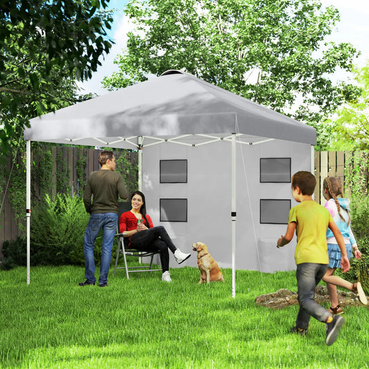 10' x 10' Pop Up Canopy Tent, Adjustable Height, Light Grey Pop Up Canopies Light Grey at Gallery Canada