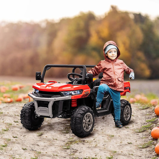 12V Ride On Car, Electric Bucket, Two-Seater, Shovel, Remote Control, Red Electric Toy Cars Red, Black at Gallery Canada