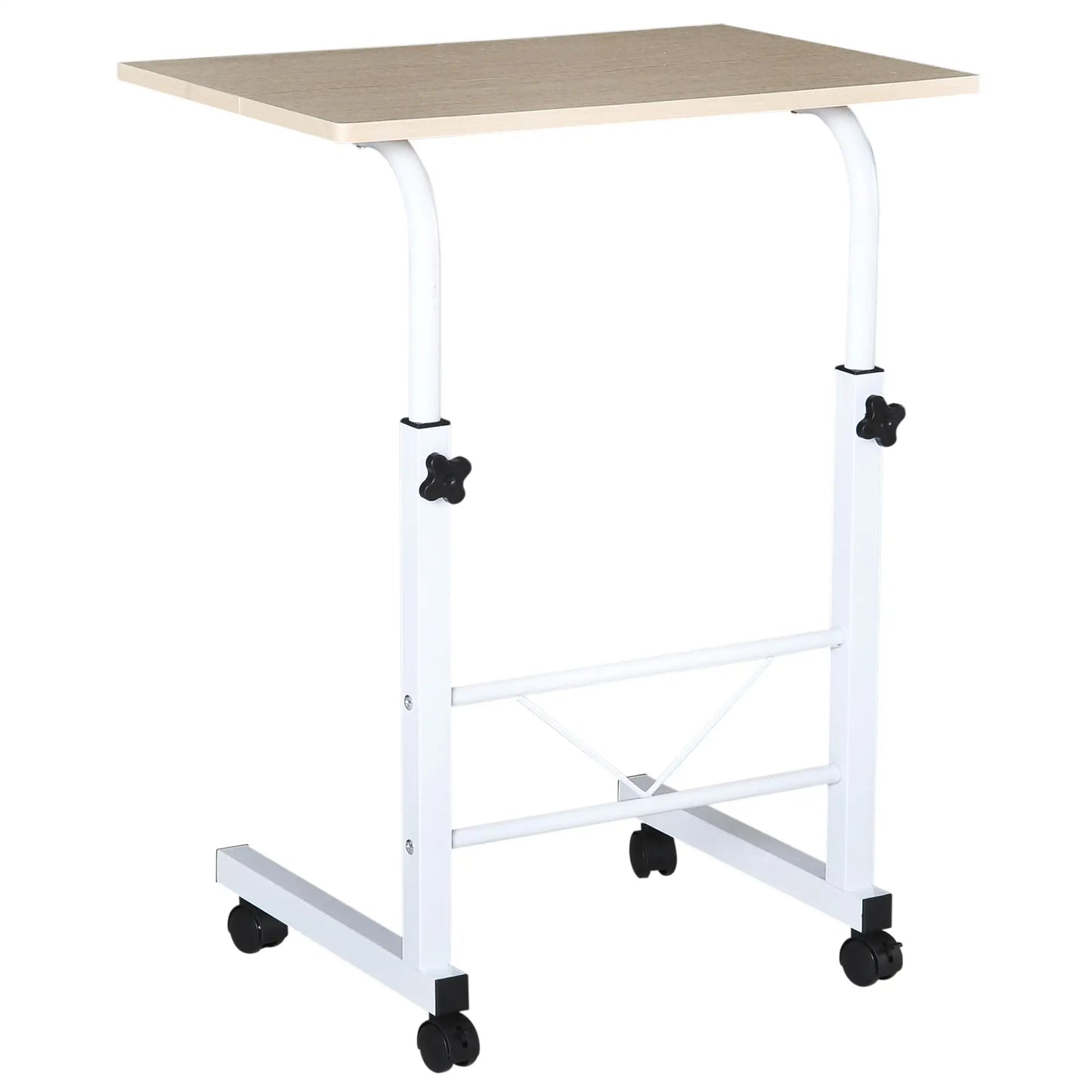 Adjustable Height Mobile Standing Desk, 23.5 Inch, Natural Wood Side Tables at Gallery Canada
