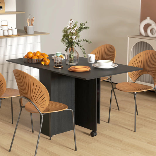 Foldable Dining Table, Storage Shelves, Drop Leaf, Rolling Wheel Bar Tables & Dining Tables Black at Gallery Canada