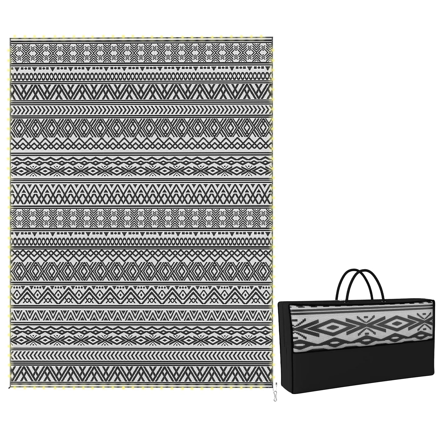 Reversible Outdoor Rug With USB Lights, 12' x 9', Carry Bag For Camping Outdoor Reversible Rugs at Gallery Canada