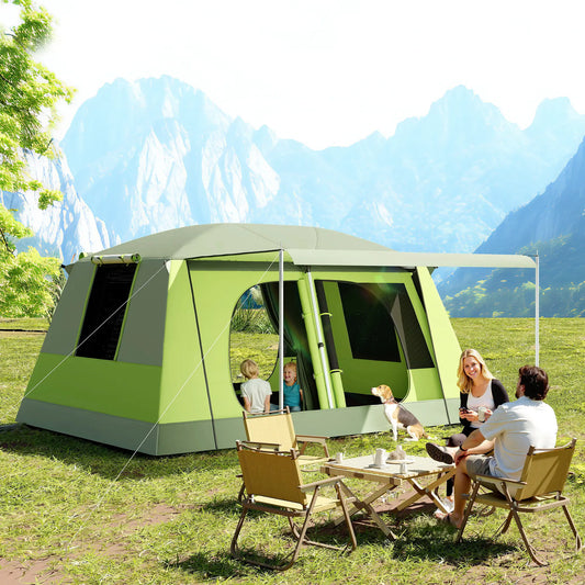 Tunnel Tent Camping Shelter, Two Rooms, Lamp Hook, Portable, Green Camping Tents Green at Gallery Canada