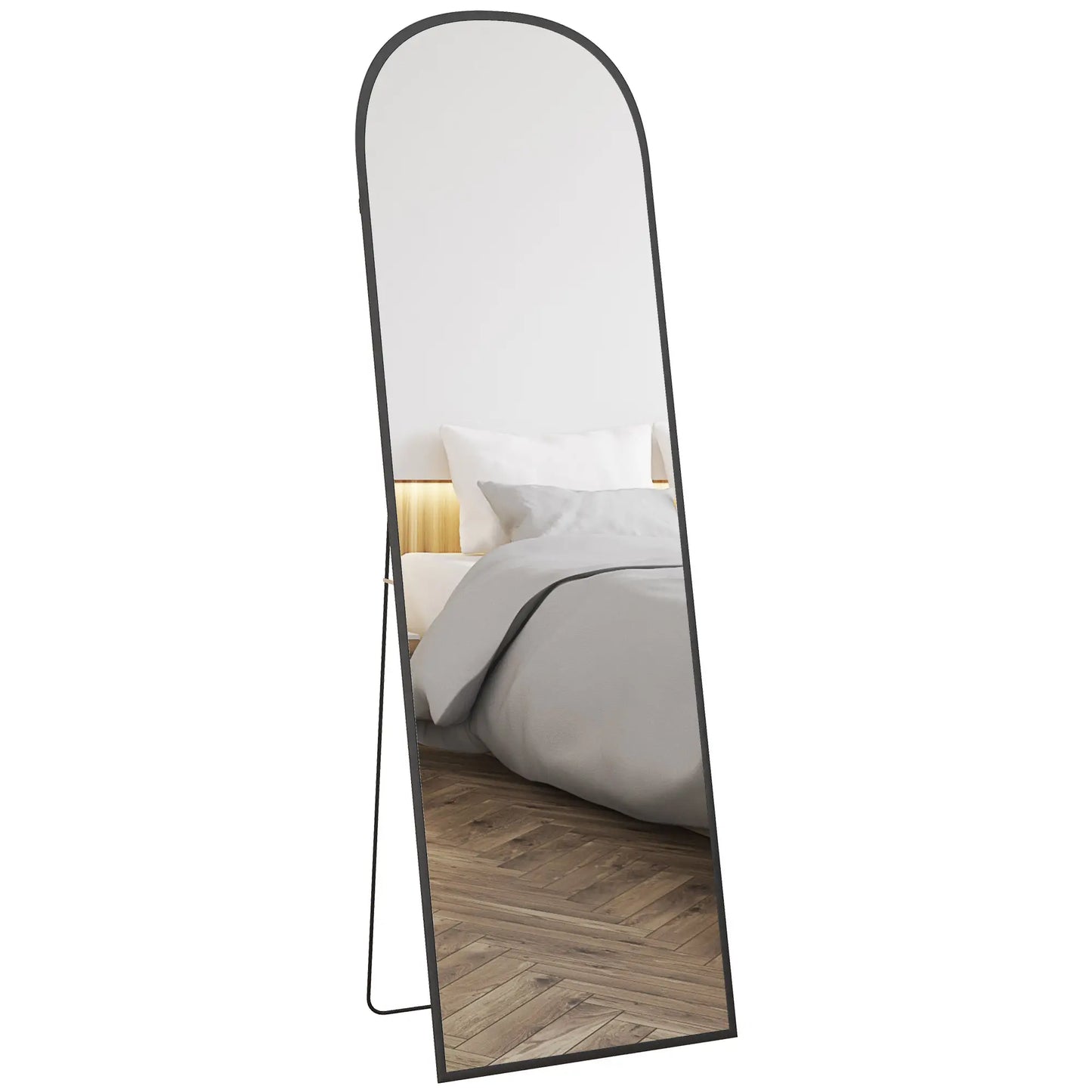 Arched Standing Mirror, 64" x 20", Full Length, Wall Mount, Black Full Length Mirrors at Gallery Canada