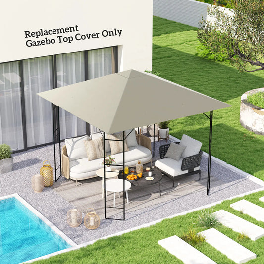 10' x 10' Gazebo Replacement Cover, UPF30+, Grey Gazebo Canopy Replacement Grey at Gallery Canada