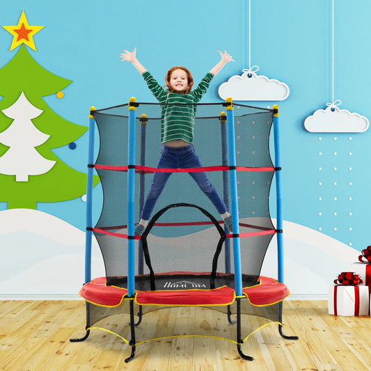 Kids Trampoline with Safety Net, Pad, Indoor Outdoor, Age 3-10, Multi-Coloured Trampolines Black, Red, Blue at Gallery Canada
