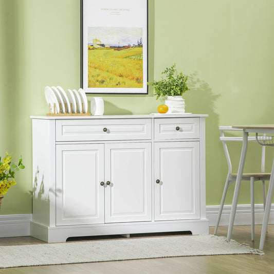 Modern Sideboard Cabinet, 2 Drawers, Adjustable Shelves, White Bar Cabinets White at Gallery Canada
